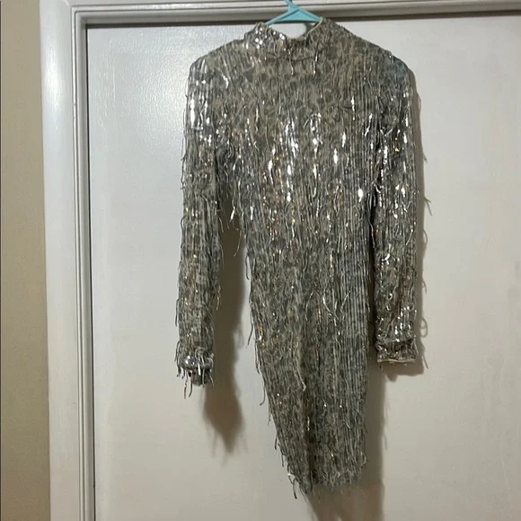 Fashion Nova | Dresses | Fashion Nova Shimmering Silver Sequin Dress Nwt  Medium | Poshmark